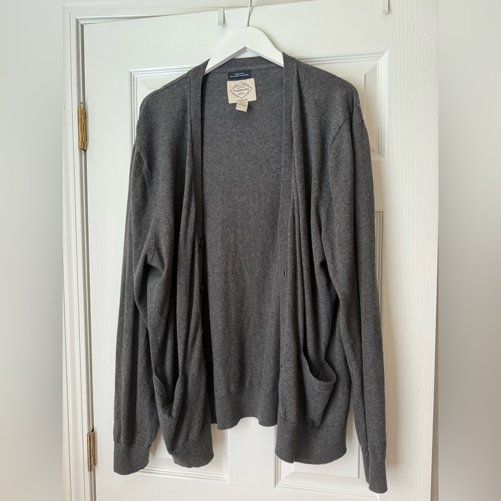 St. John’s Bay Men's Gray Cardigan Sweater